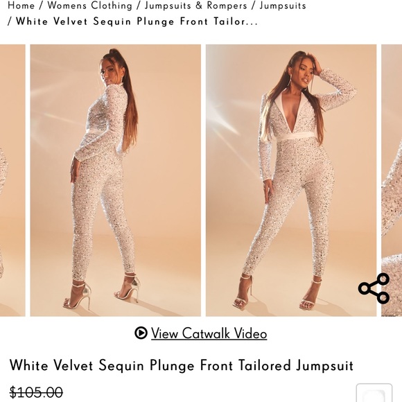 Pretty Little Thing Sequin Jumpsuit - Picture 3 of 5